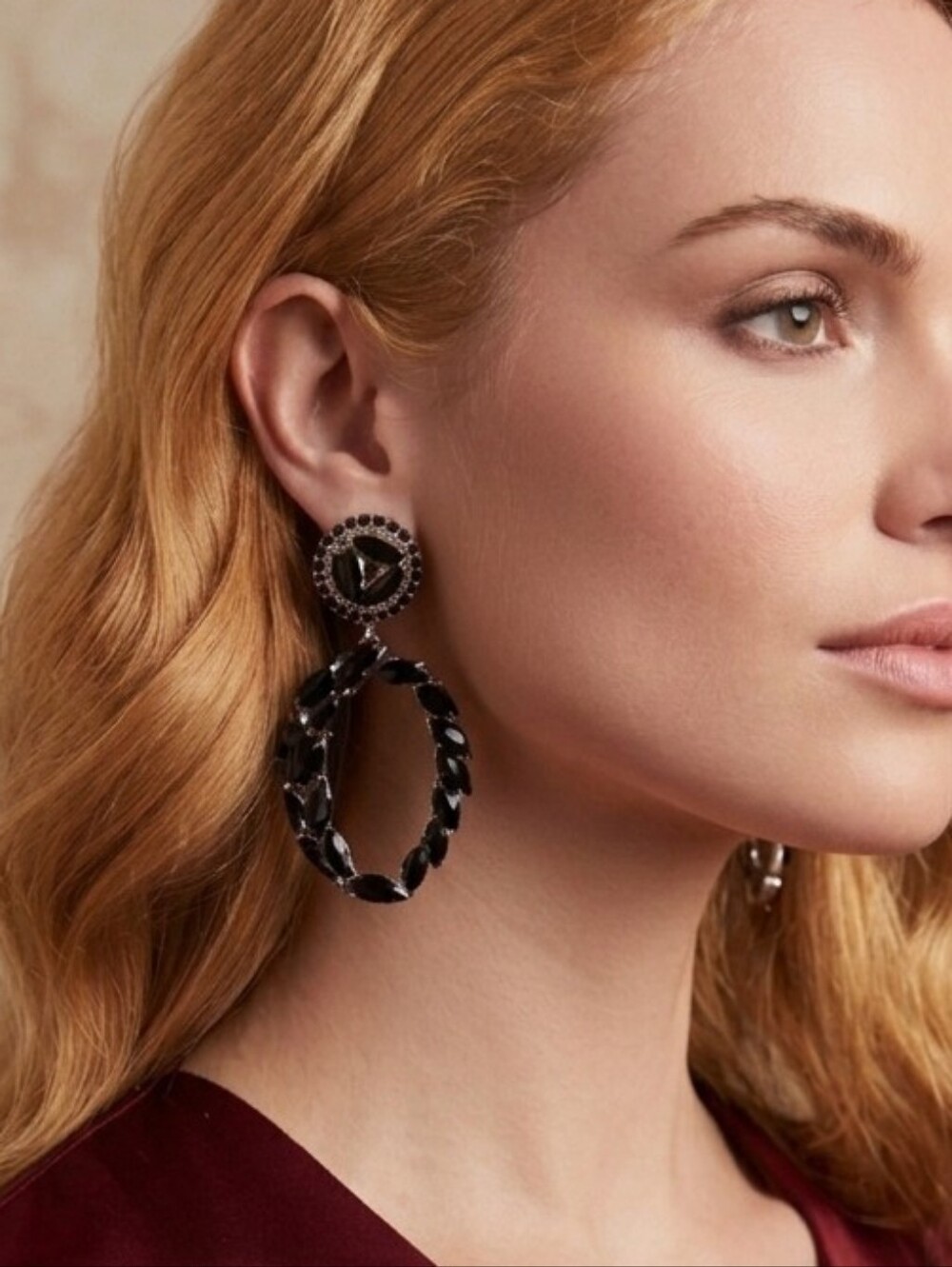 Black Earrings Crystal Statement Dangles Chandelier